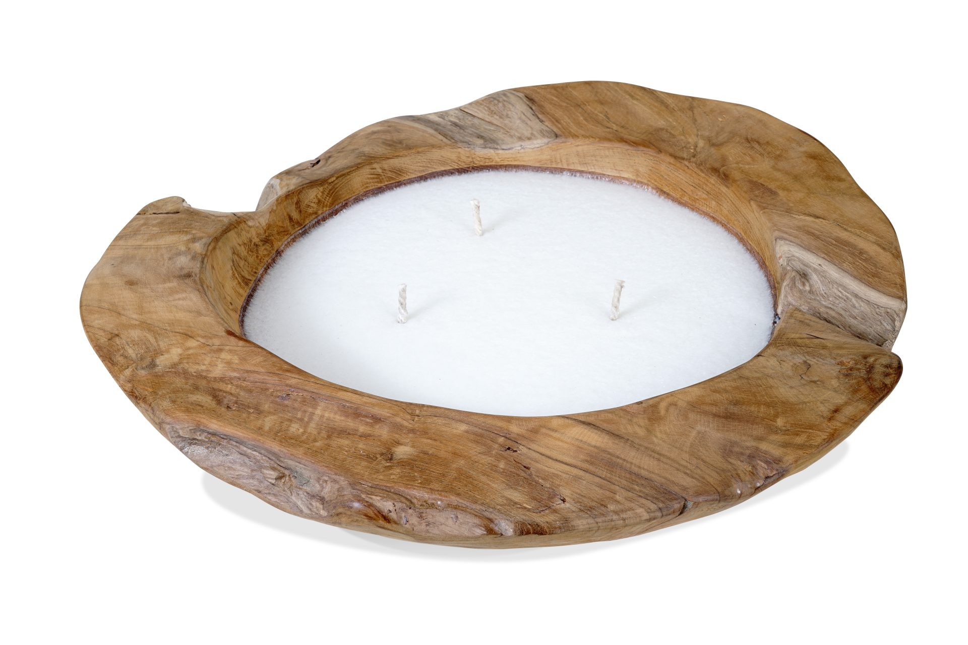 Teak Bowl Candle 30